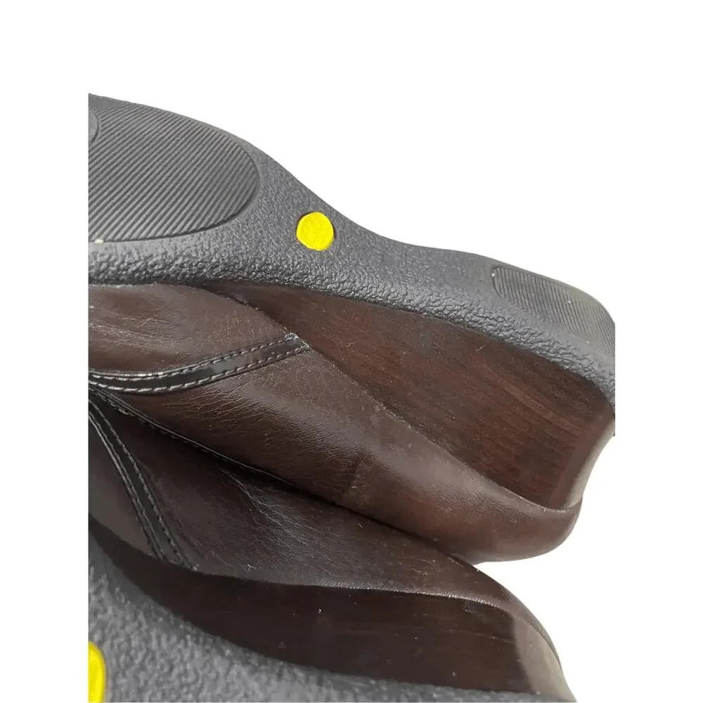 Circa Joan & David Size 10 Shoes Brown Leather Wedge Modest Casual Heels